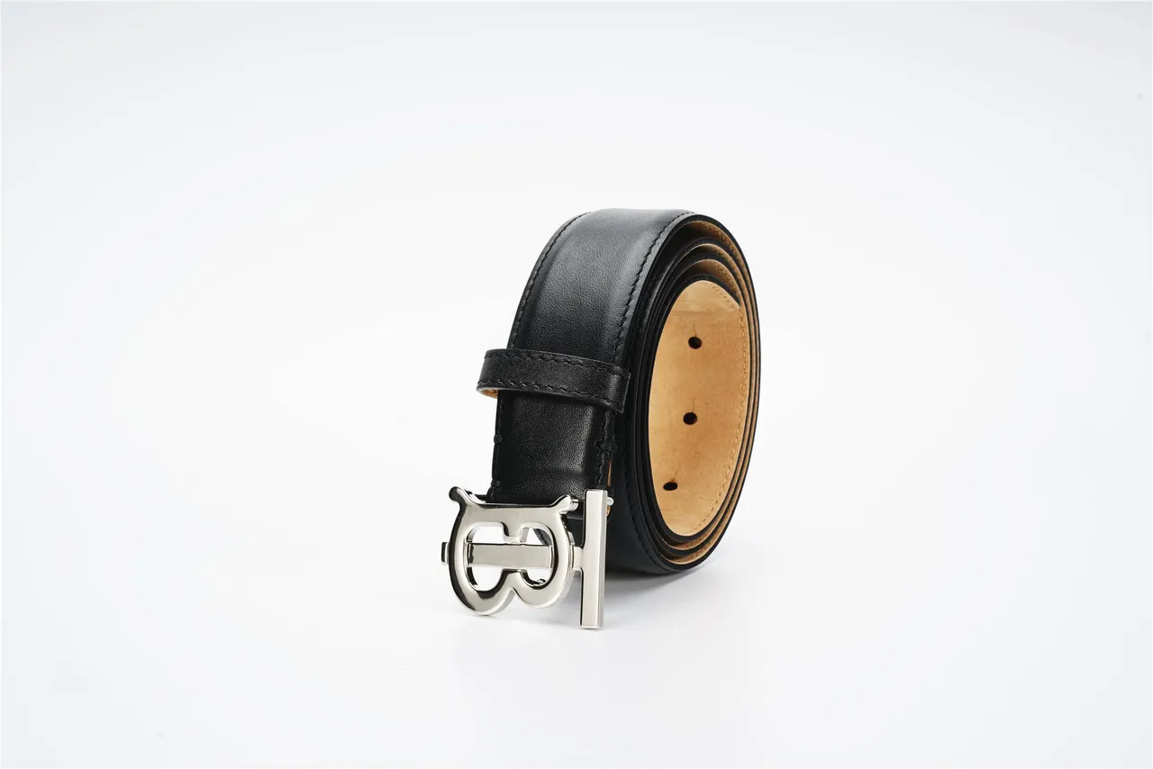 Burberry TB Belt Black Leather Belt 7