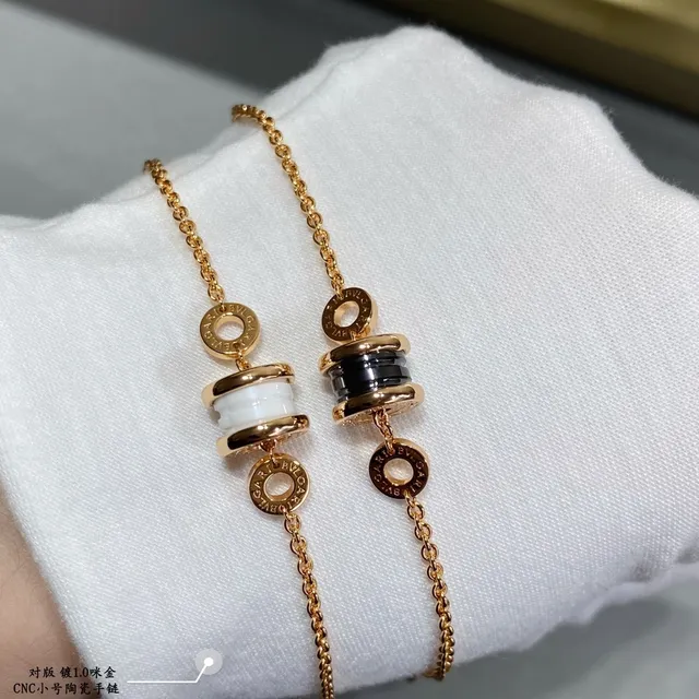 Bvlgari B.zero1 Black Ceramic and Gold Chain Bracelet 7