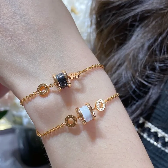 Bvlgari B.zero1 Black Ceramic and Gold Chain Bracelet 9