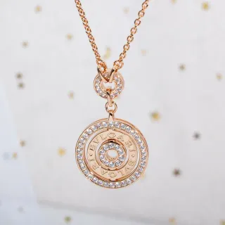 Bvlgari B.zero1 কেন্দ্রিক পেভ গোলাপি সোনার হার