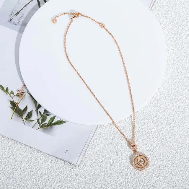 Bvlgari B.zero1 باڤيه مركزي ذهب وردي قلادة 2