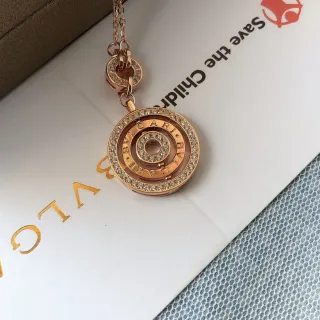 Bvlgari B.zero1 Concentric Ring Pavé Crystal Pendant Necklaces