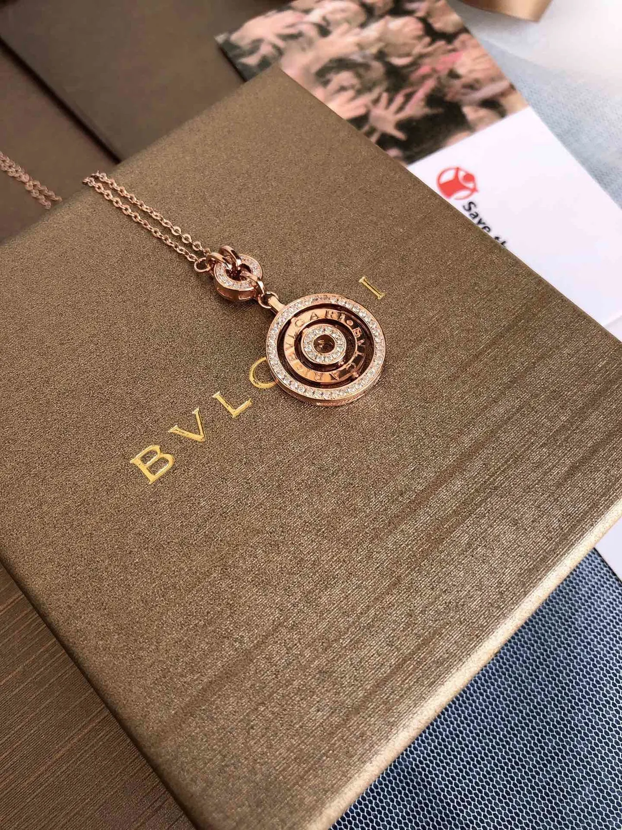 Bvlgari B.zero1 Concentric Ring Pavé Crystal Pendant Necklaces 3