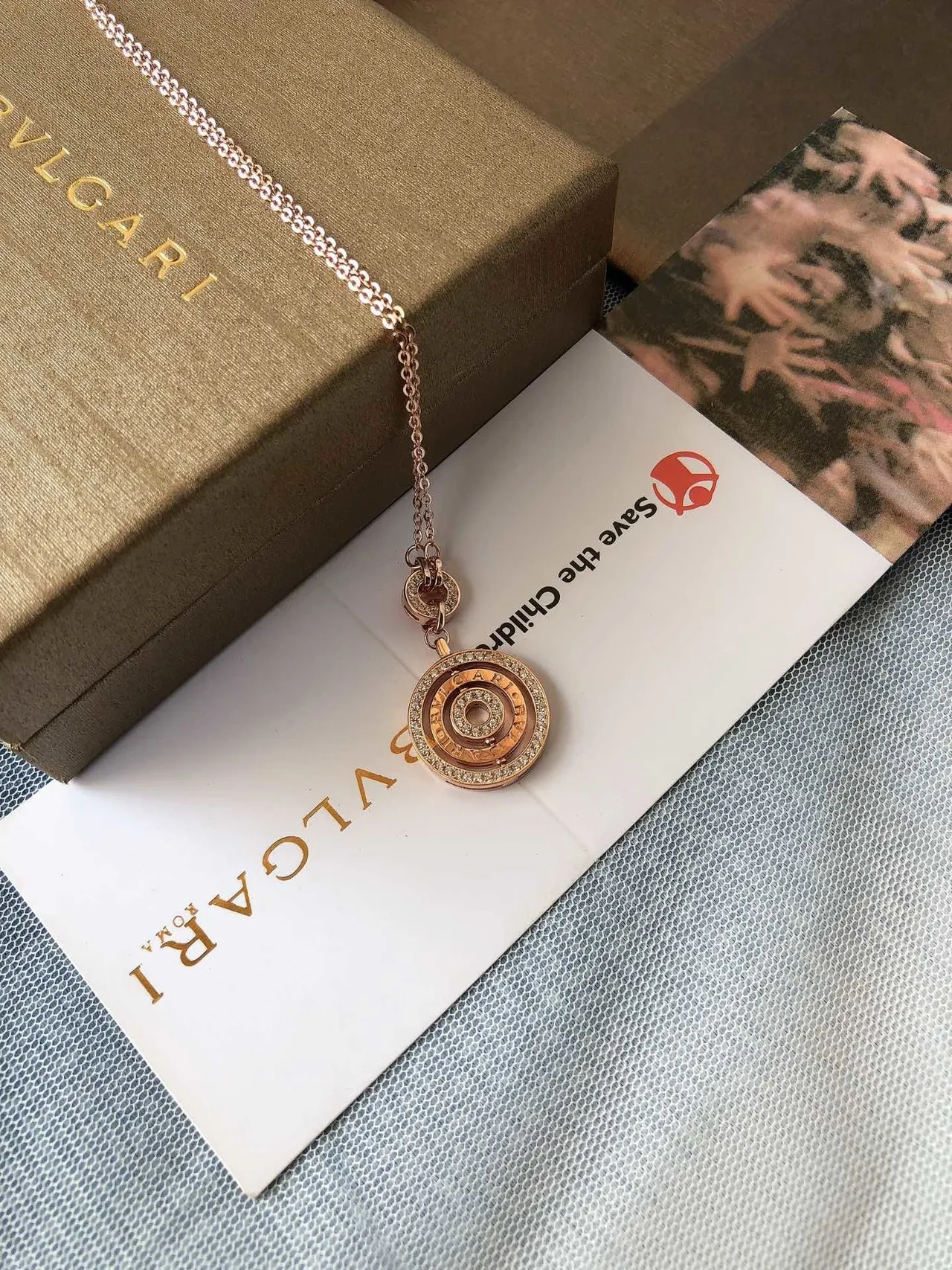 Bvlgari B.zero1 Concentric Ring Pavé Crystal Pendant Necklaces 4