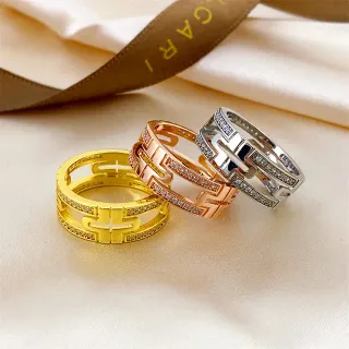 Bvlgari B.zero1 Geometric Pavé Stackable Rings