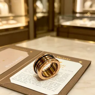 Bvlgari B.zero1 Gold Black Multi-Band Rotating Ring