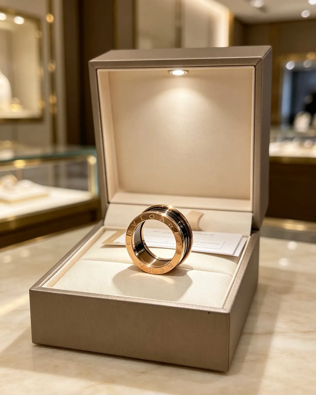 Bvlgari B.zero1 Gold Black Multi-Band Rotating Ring 3