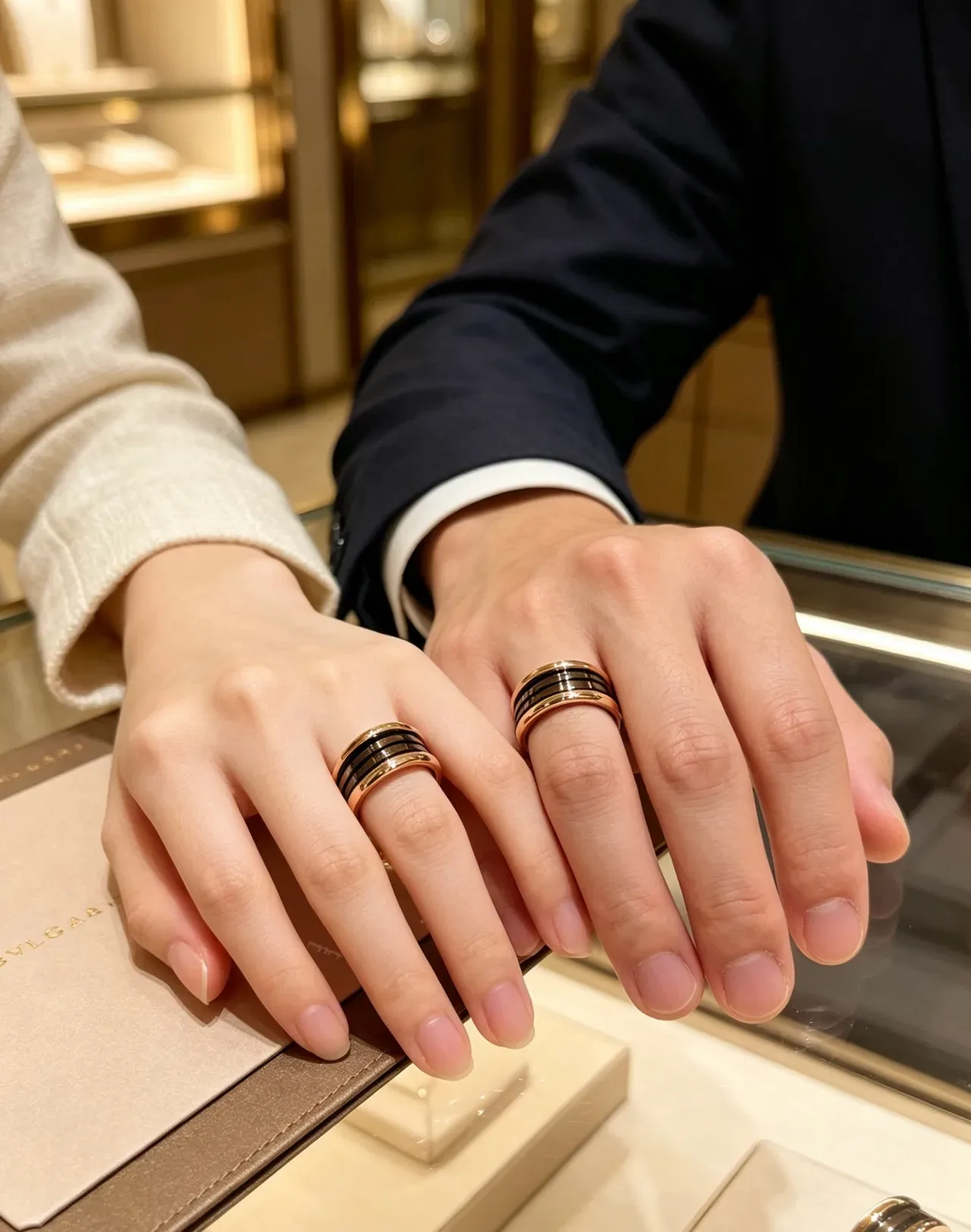 Bvlgari B.zero1 Gold Black Multi-Band Rotating Ring 4