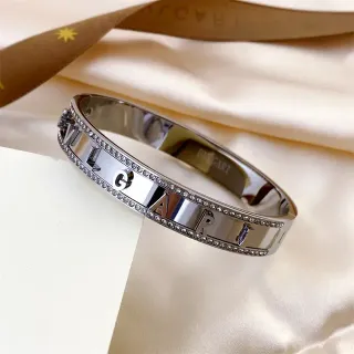 Bvlgari B.zero1 سوار فضي باڤيه كريستال نقش حرف