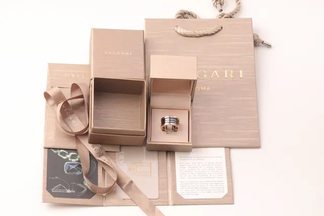 Bvlgari B.zero1 Rose Gold and Black Ceramic Rotating Ring 2