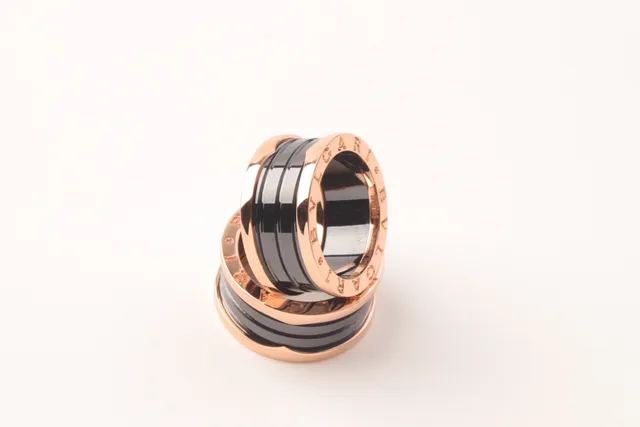 Bvlgari B.zero1 Rose Gold and Black Ceramic Rotating Ring 5