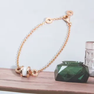 Bvlgari B.zero1 玫瑰金和白色陶瓷手链