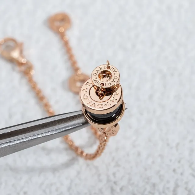 Bvlgari B.zero1 Bracelet or rose et céramique blanche 2