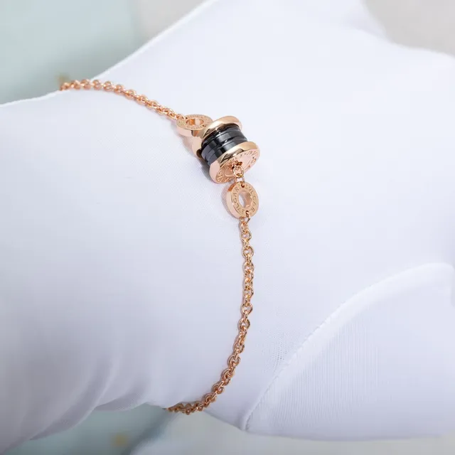 Bvlgari B.zero1 Bracelet or rose et céramique blanche 3