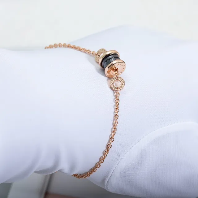 Bvlgari B.zero1 Bracelet or rose et céramique blanche 6