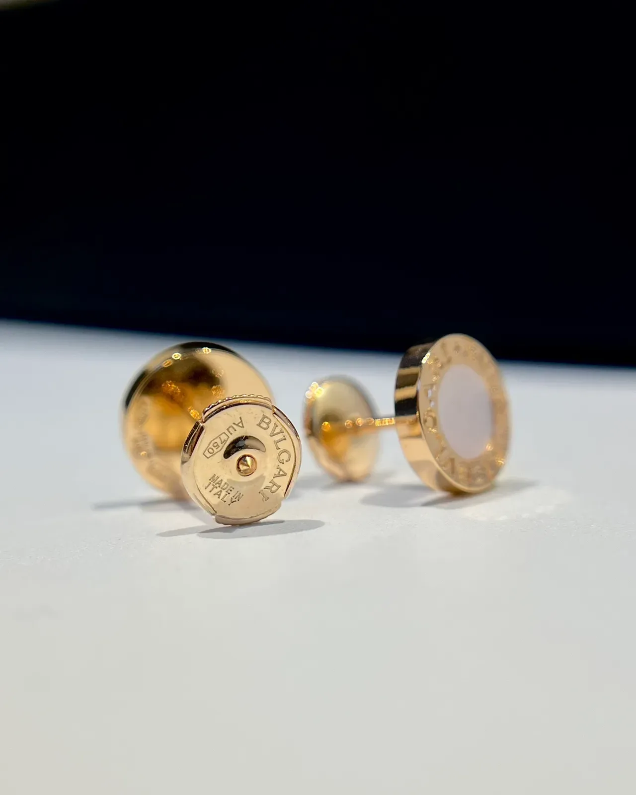 Bvlgari B.zero1 Round White Ceramic and Gold-Tone Stud Earrings 3