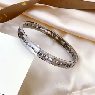 Bvlgari B.zero1 चाँदी Logo-Cut Hinged बैंगल ब्रेसलेट
