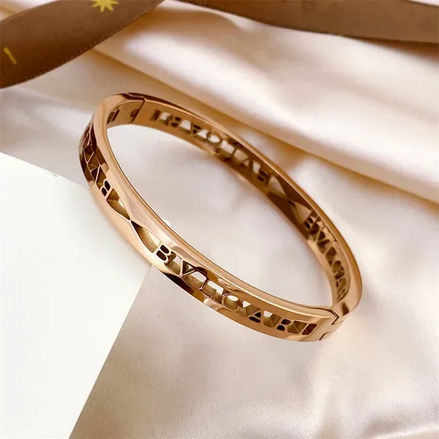 Bvlgari B.zero1 Silver Logo-Cut Hinged Bangle Bracelet 3