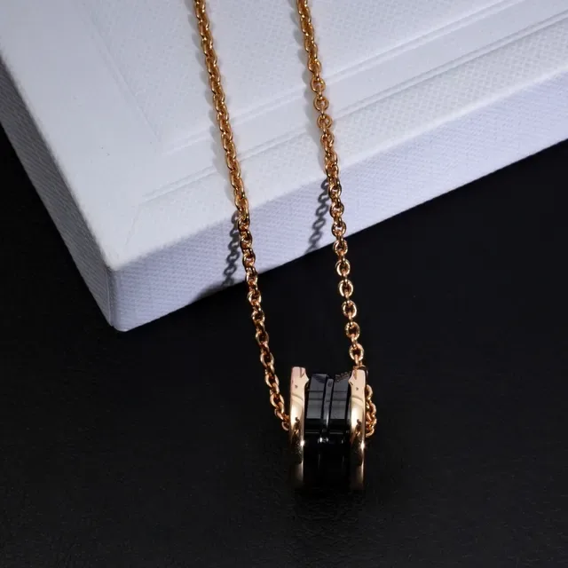 Bvlgari B.zero1 Collier Céramique et Or Rose Empilable 4