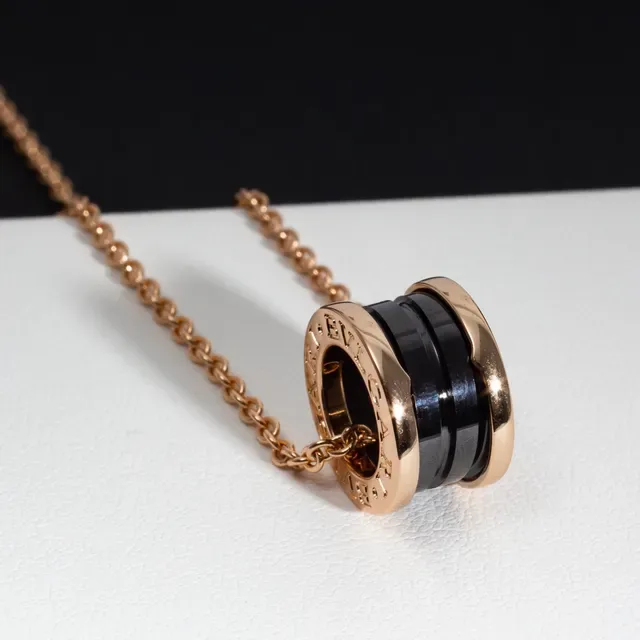 Bvlgari B.zero1 Collier Céramique et Or Rose Empilable 5