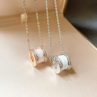 Bvlgari B.zero1 सादा सिरेमिक এবং পাভে ডায়মন্ড পেন্ড্যান্ট নেকলেস