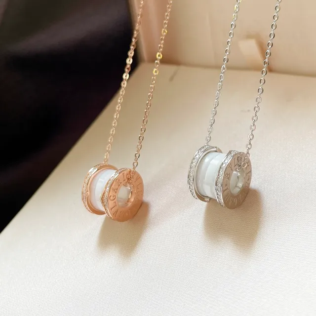 Bvlgari B.zero1 सादा सिरेमिक এবং পাভে ডায়মন্ড পেন্ড্যান্ট নেকলেস 2