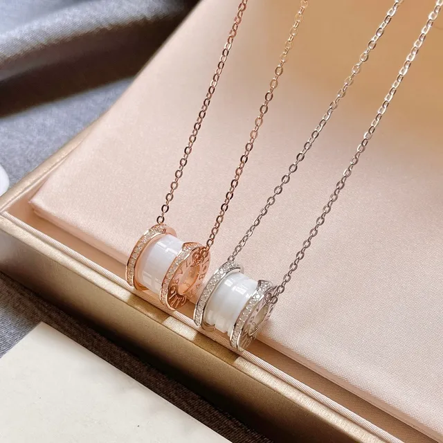 Bvlgari B.zero1 सादा सिरेमिक এবং পাভে ডায়মন্ড পেন্ড্যান্ট নেকলেস 3