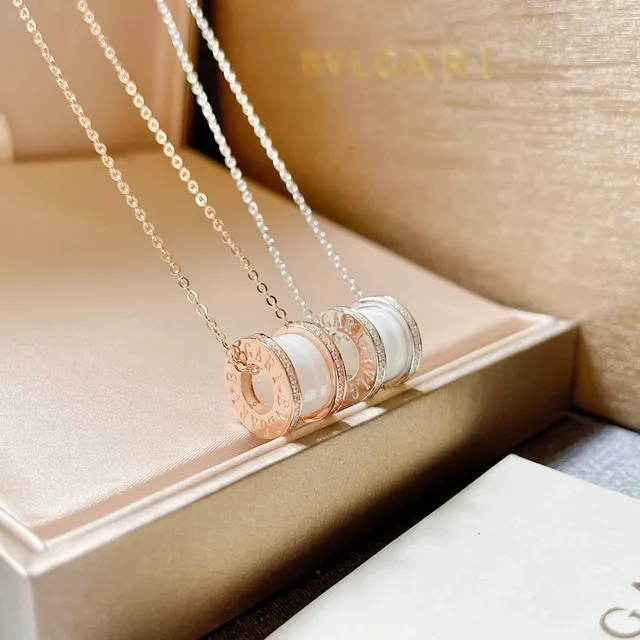 Bvlgari B.zero1 सादा सिरेमिक এবং পাভে ডায়মন্ড পেন্ড্যান্ট নেকলেস 8