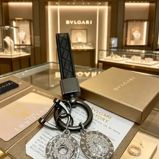 Bvlgari কালো রূপালী কুইল্টেড লেদার স্ট্র্যাপ পাভে ক্রিস্টাল ডিস্কস ব্রেসলেট