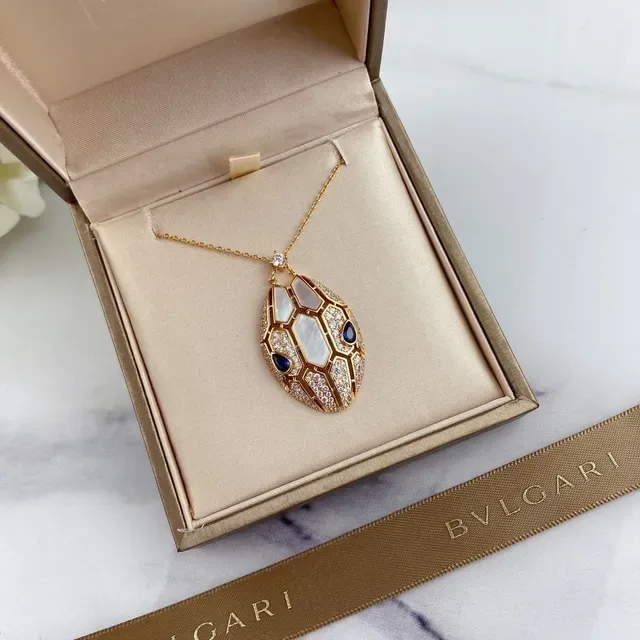 Bvlgari Colar Dije Geométrico Segmentado Ouro Azul Nácar 7