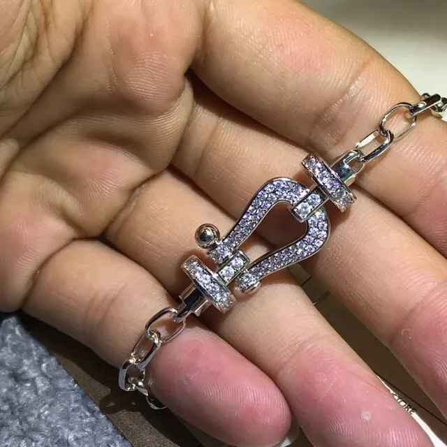Bvlgari Or Argent Pavé-Diamant Motif de fer à cheval-mors Bracelet 4