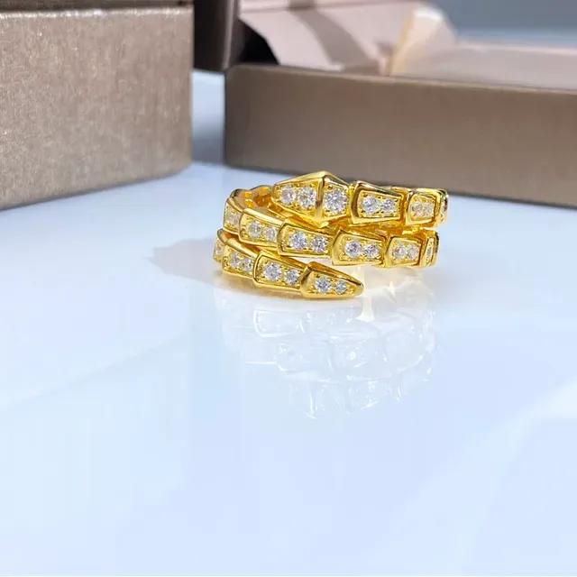 Bvlgari Gold White Multi-Row Coiled Pavé-Set Ring 7