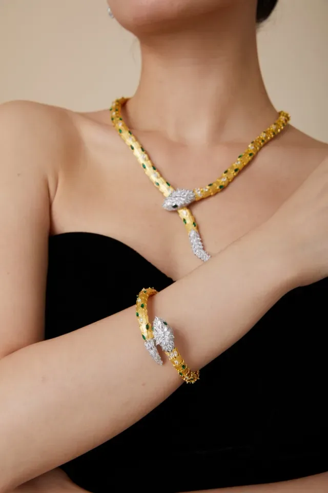 Bvlgari Serpenti Ruby and Emerald Diamond Gold Coiled Snake Bracelets 4