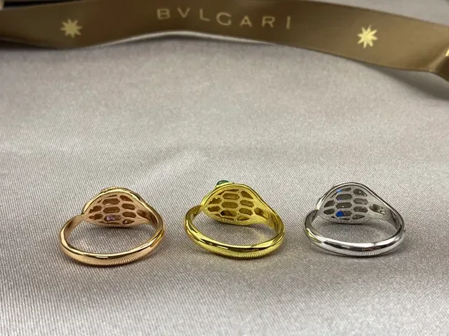 Bvlgari Serpenti Snake-Head Pavé Diamond and Gemstone Bagues 4
