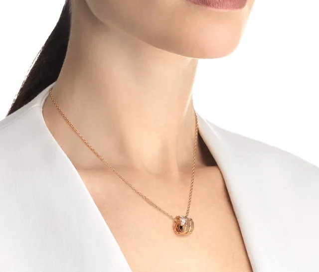 Bvlgari Serpenti Tubogas Or Rose Pavé Diamant Collier 7