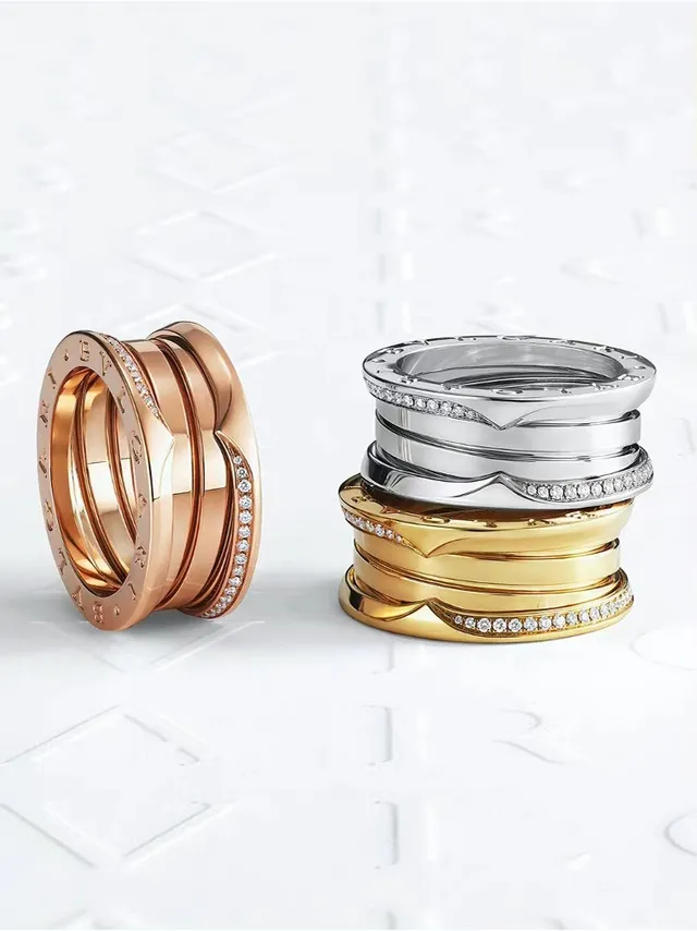 Bvlgari Tubogas خاتم الماس متعدد النطاق Pavé 9
