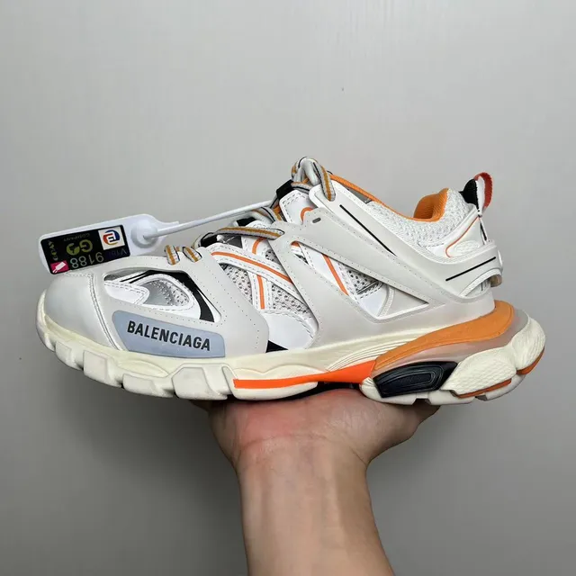 C.P. Company White Orange Technical Mesh Upper Goggle-Style Strap Chunky Sneakers 2
