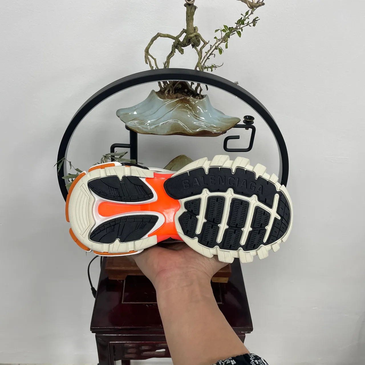 C.P. Company White Orange Technical Mesh Upper Goggle-Style Strap Chunky Sneakers 6