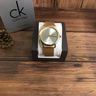 Calvin Klein Minimal Gold-Tone Mesh Bracelet Quartz Watch