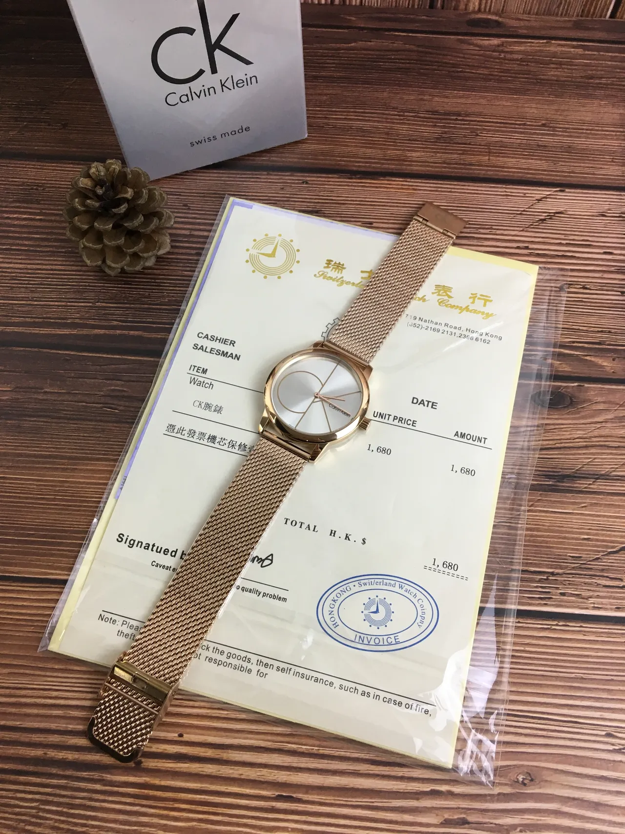 Calvin Klein Minimal Bracelet Maille Or-Ton Montre Quartz 4