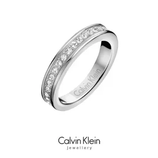 Calvin Klein Polished Rose Gold Engraved Band Ring 6