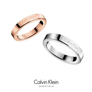 Calvin Klein Polished Rose Gold Engraved Band Ring 11