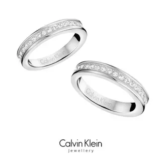 Calvin Klein Polished Rose Gold Engraved Band Ring 12