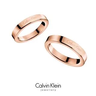 Calvin Klein Polished Rose Gold Engraved Band Ring 15