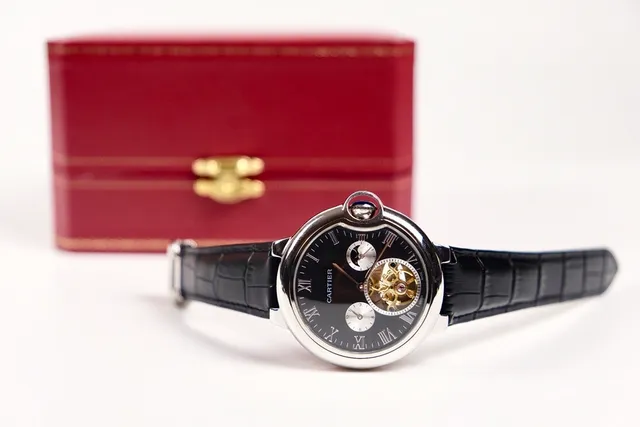 Cartier Ballon Bleu de Cartier Chronographe Tourbillon Cadran Noir Montre Mécanique 2