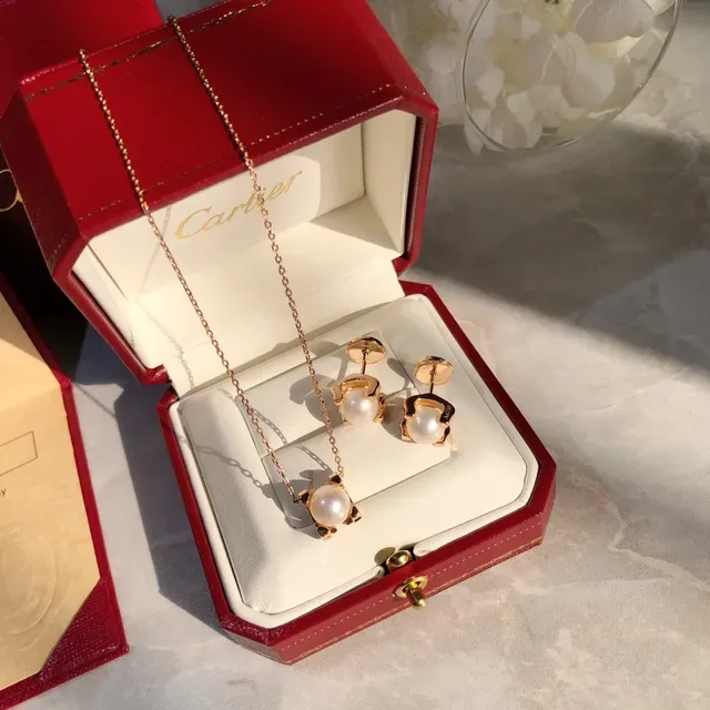Cartier Gold White Rose Chain Single Cultured Pearl Necklace 4