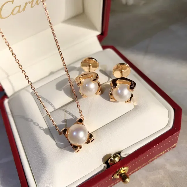 Cartier Gold White Rose Chain Single Cultured Pearl Necklace 7