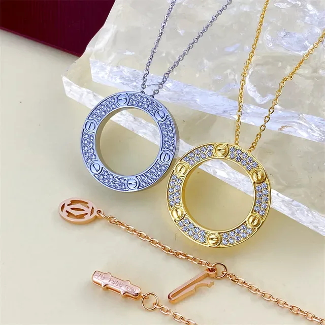 Collier Cartier Juste un Clou Circular Pavé Cristal Doré 2