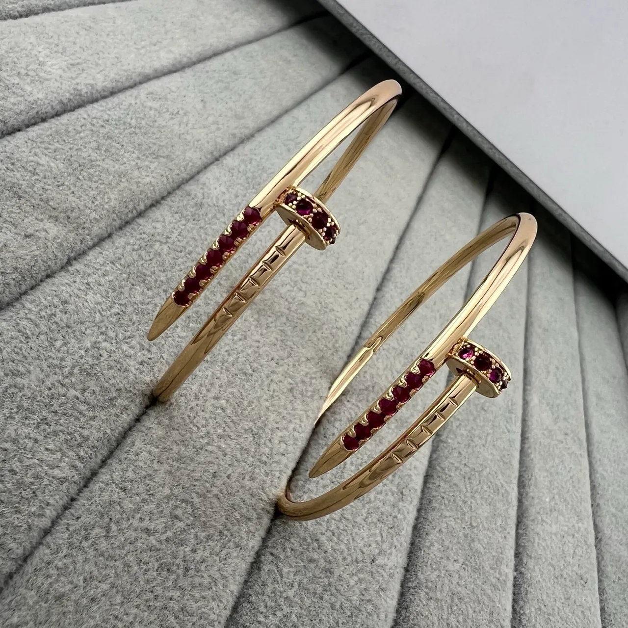 Cartier Juste un Clou Gold and Ruby Open Bangle Bracelet 6