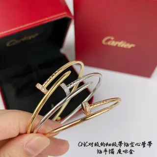 Cartier Juste un Clou Pavé-Diamond Nail Motif Tubular Bangle Bracelets